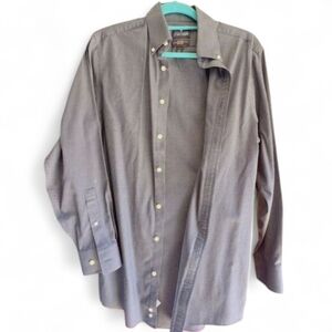 Stratford Mens Dress Shirt 15.5 Button Up Blue Long Sleeve Classic Fit